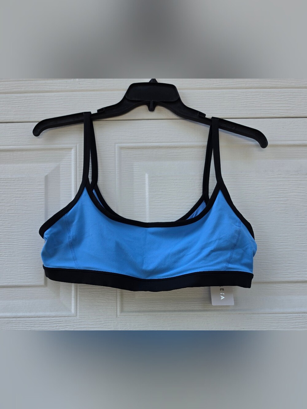 Athleta Light Blue Sports Bra with Black Trim